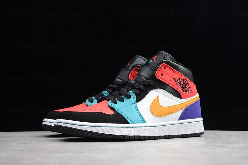 Air Jordan 1 AJ1 Mid – Bred/MultiColor