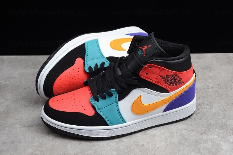 Air Jordan 1 AJ1 Mid – Bred/MultiColor