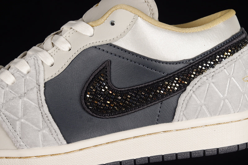Unisex Air Jordan 1 AJ1 Low – Beaded Swoosh