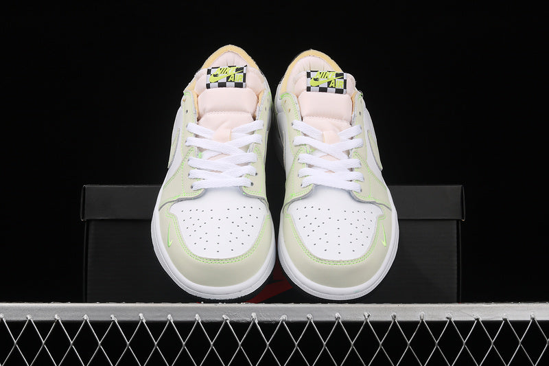 Air Jordan 1 AJ1 Retro Low – White Ghost/Green