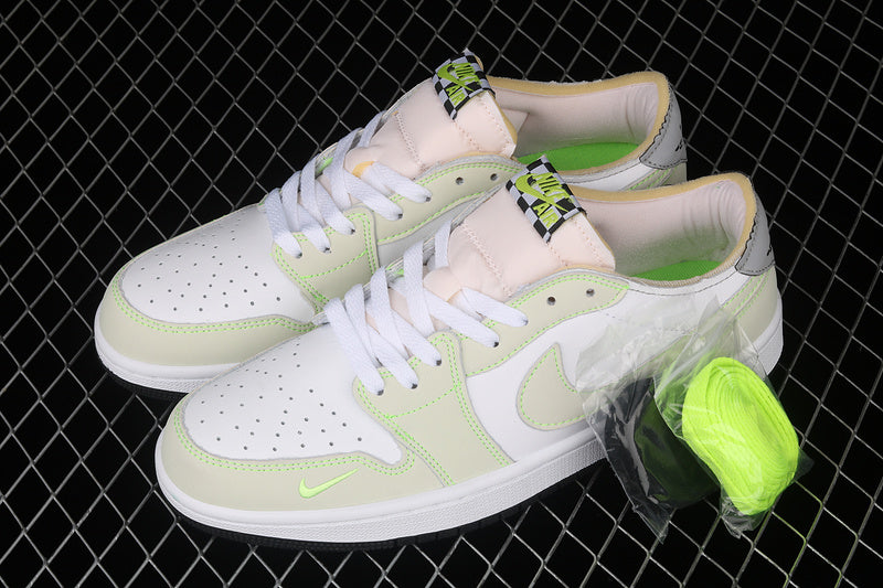 Air Jordan 1 AJ1 Retro Low – White Ghost/Green