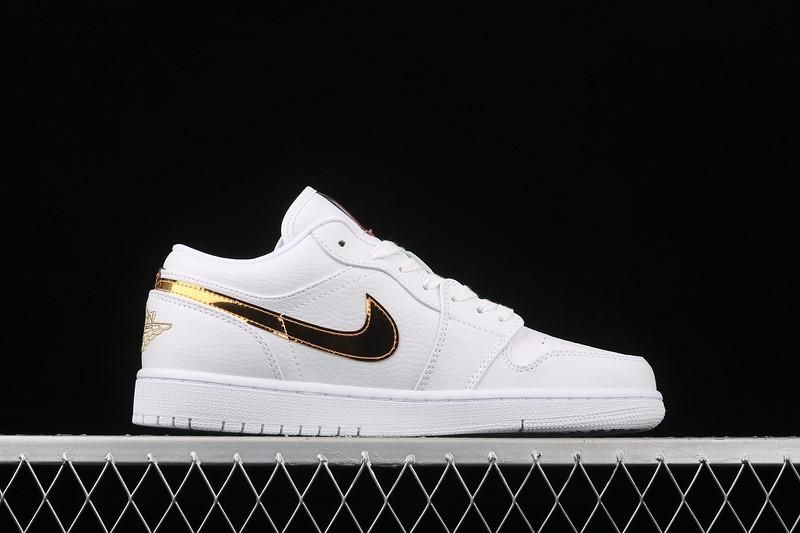 Air Jordan 1 AJ1 Low White/Metallic Gold