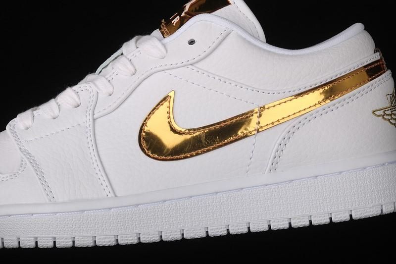 Air Jordan 1 AJ1 Low White/Metallic Gold
