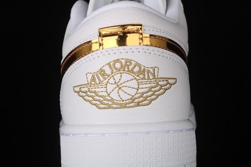 Air Jordan 1 AJ1 Low White/Metallic Gold