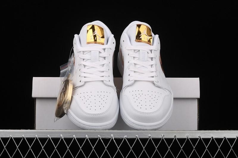 Air Jordan 1 AJ1 Low White/Metallic Gold