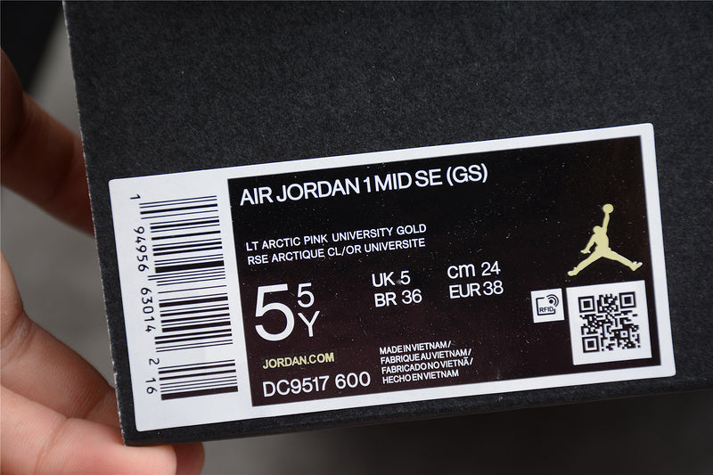 Unisex Air Jordan 1 AJ1 Mid Light – Arctic Pink