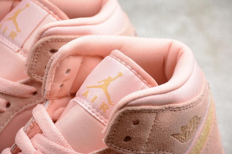 Unisex Air Jordan 1 AJ1 Mid – Coral Gold