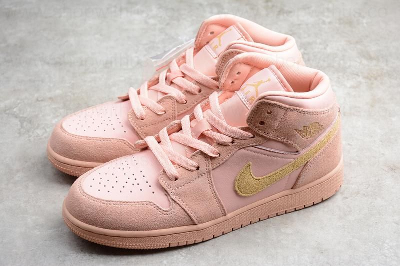 Unisex Air Jordan 1 AJ1 Mid – Coral Gold