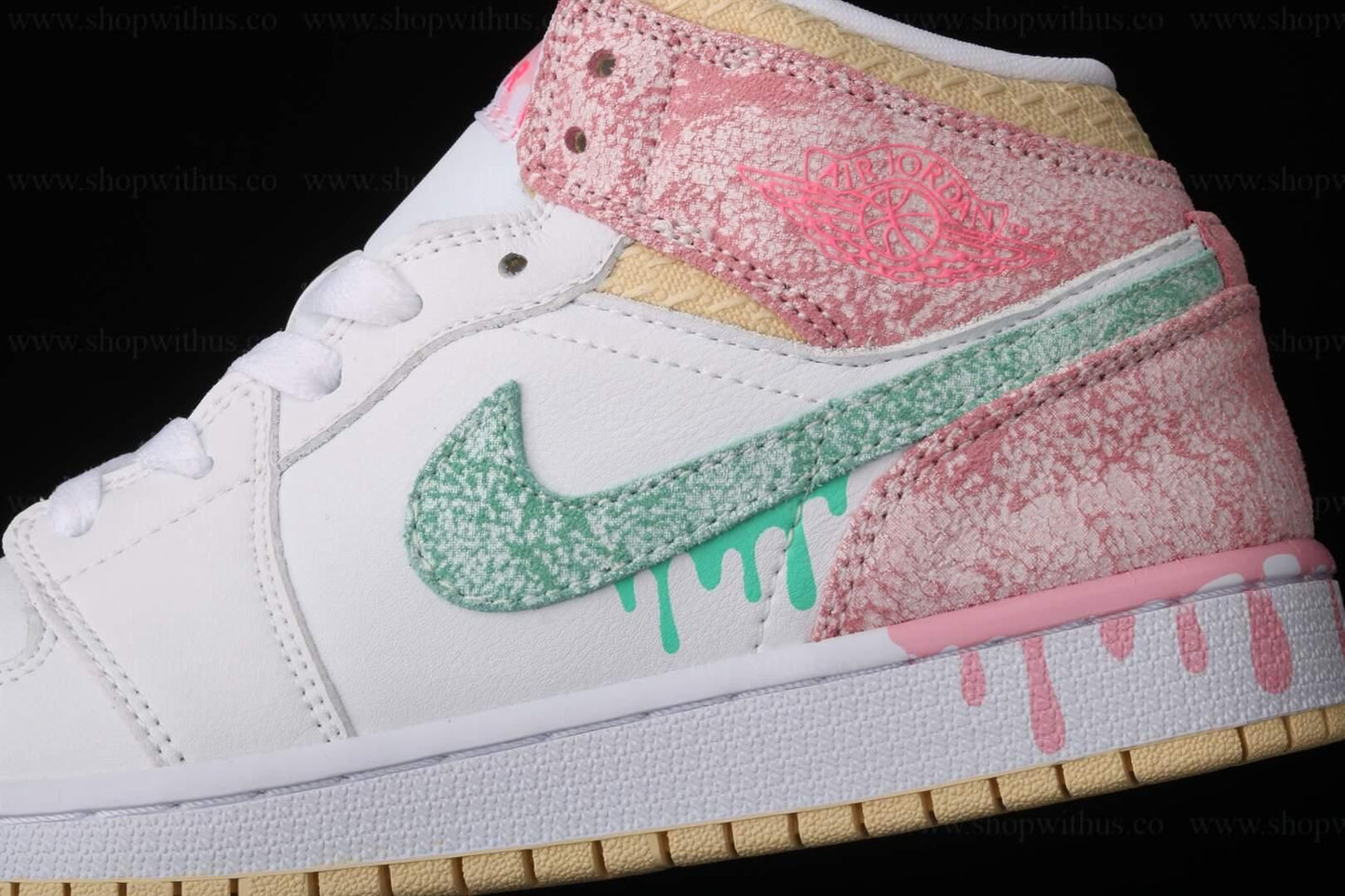 Unisex Air Jordan 1 AJ1 Mid – Paint Drip