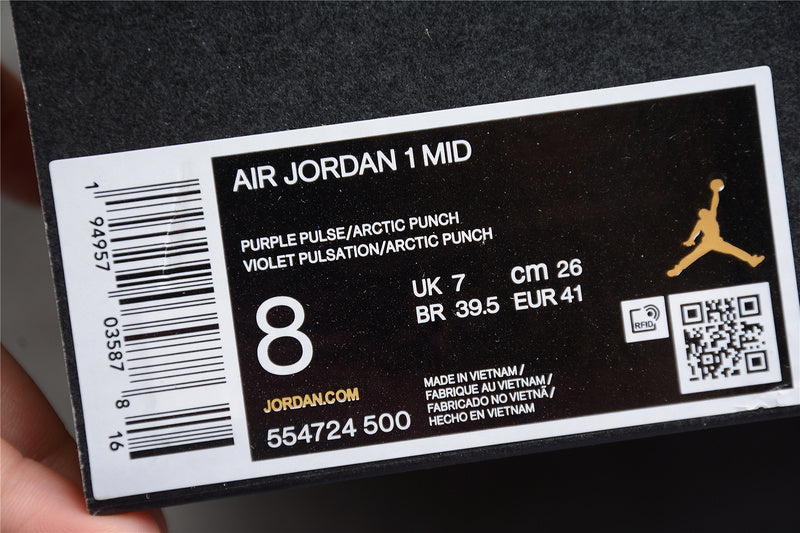 Unisex Air Jordan 1 AJ1 Mid – Purple Aqua