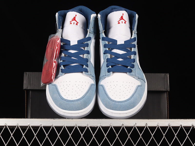 Air Jordan 1 AJ1 Mid - French Blue/Fire Red