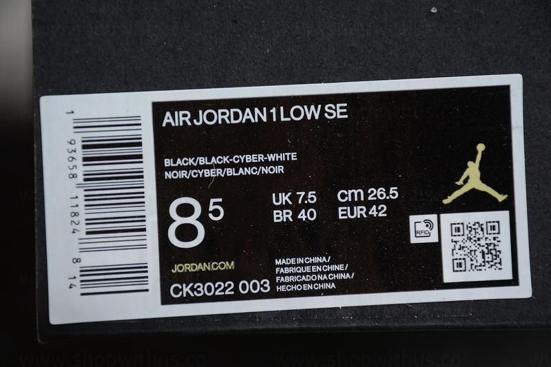 Air Jordan 1 AJ1 Low – Black Cyber