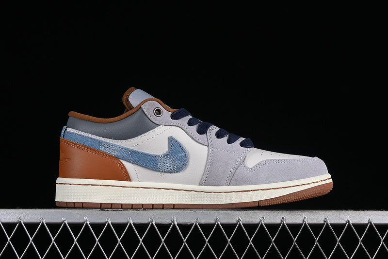 Air Jordan 1 AJ1 Low Repaired - Denim Swoosh