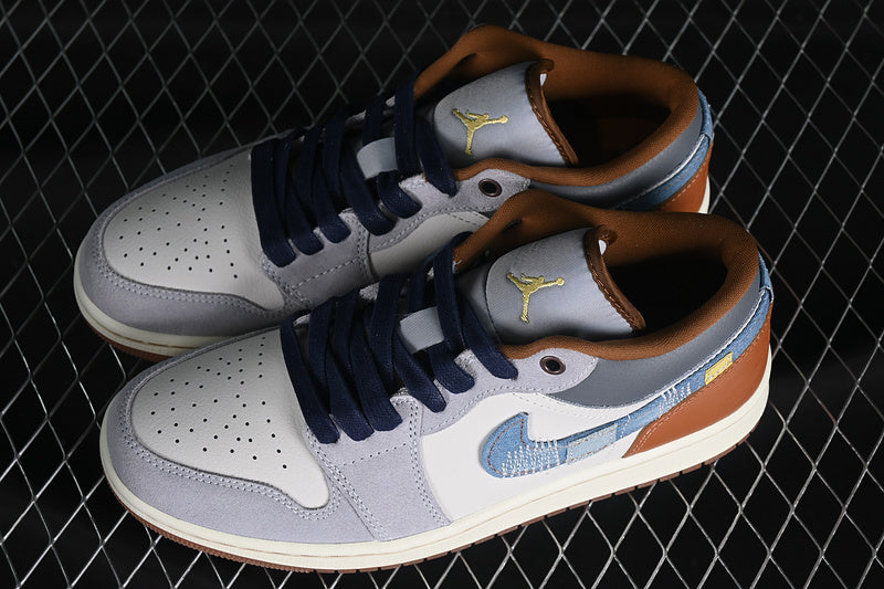 Air Jordan 1 AJ1 Low Repaired - Denim Swoosh