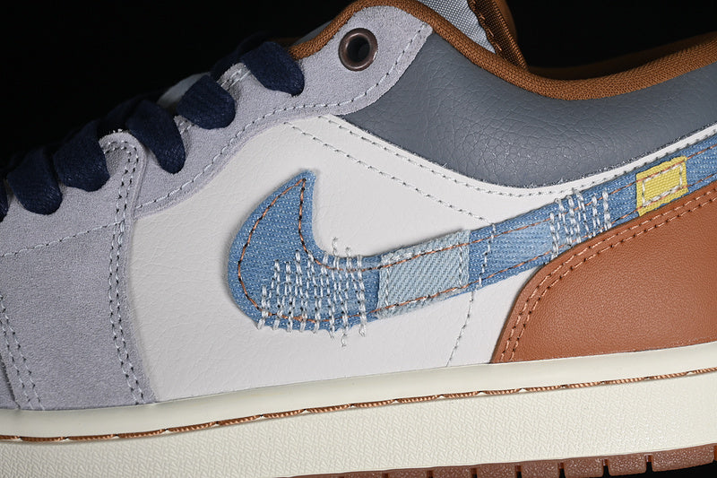 Air Jordan 1 AJ1 Low Repaired - Denim Swoosh