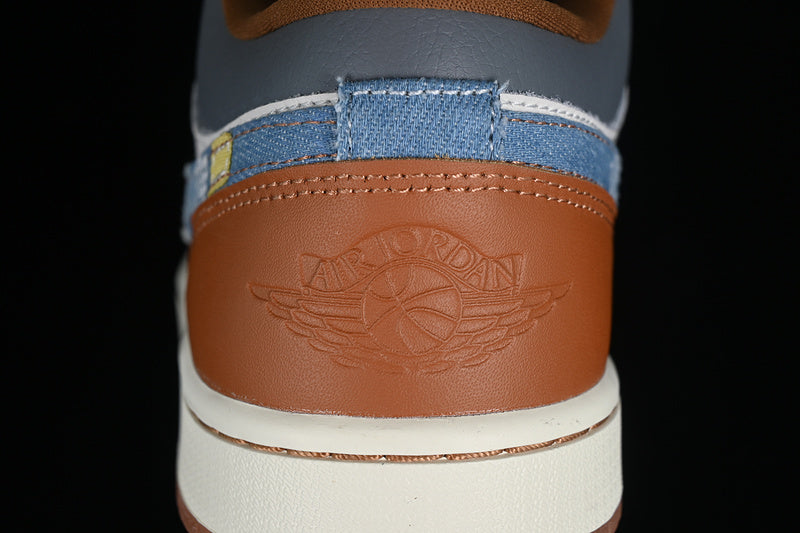Air Jordan 1 AJ1 Low Repaired - Denim Swoosh