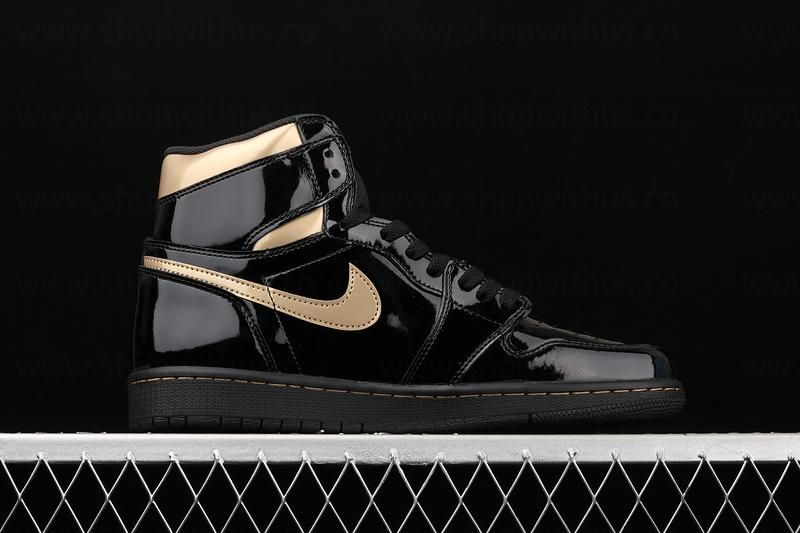 Air Jordan 1 AJ1 High - Black Metallic Gold