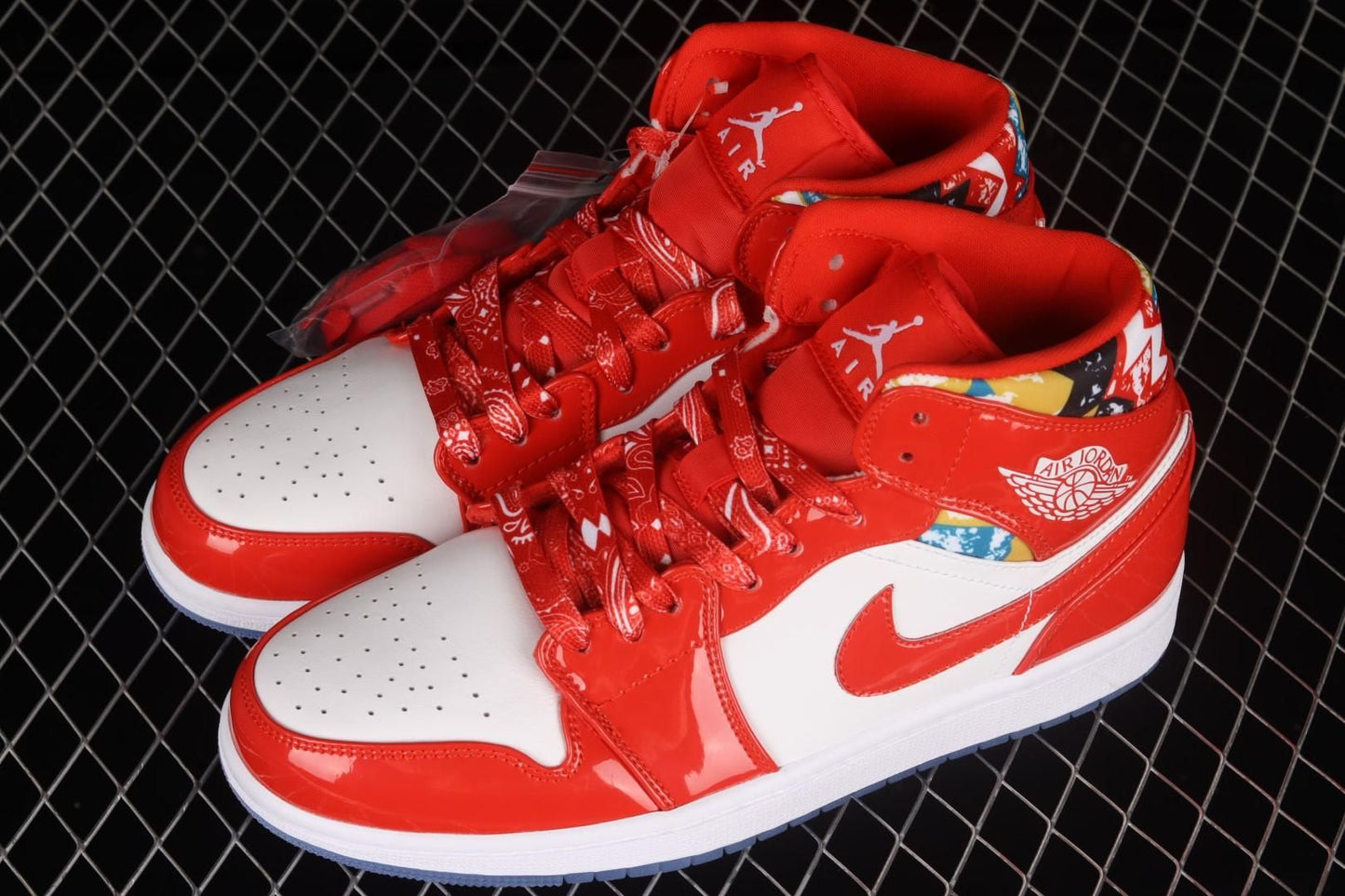 Air Jordan 1 AJ1 Mid – Barcelona Sweater – Red Patent
