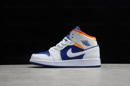 Air Jordan 1 AJ1 Mid – White Deep/Royal Blue