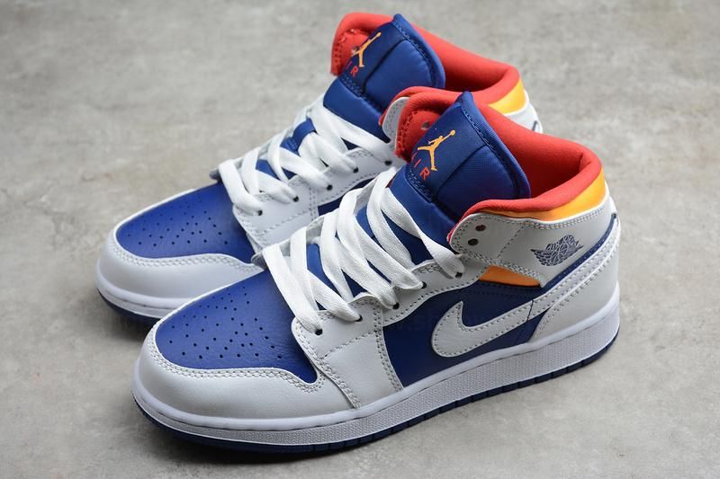 Air Jordan 1 AJ1 Mid – White Deep/Royal Blue