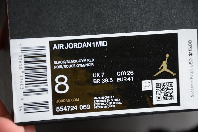 Air Jordan 1 AJ1 Mid – Chicago Black Toe