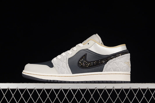 Unisex Air Jordan 1 AJ1 Low – Beaded Swoosh