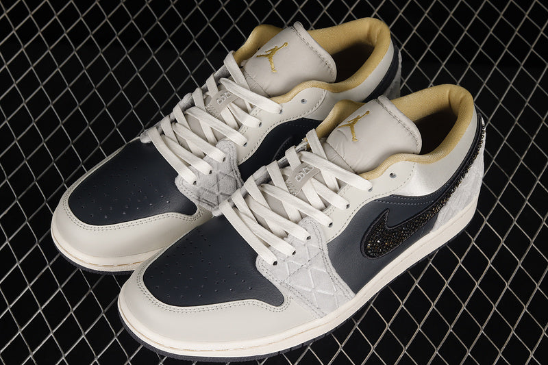 Unisex Air Jordan 1 AJ1 Low – Beaded Swoosh