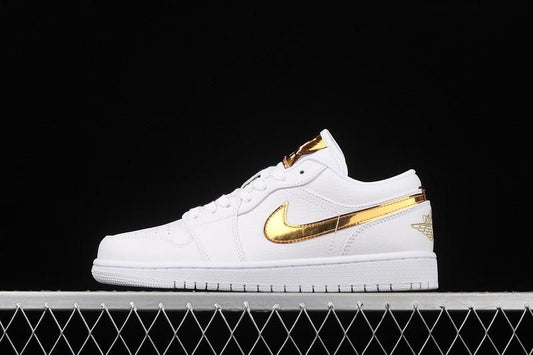 Air Jordan 1 AJ1 Low White/Metallic Gold