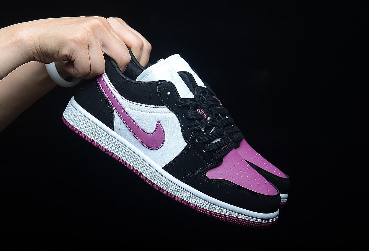 Unisex Air Jordan 1 AJ1 Low – Black Cactus Flower