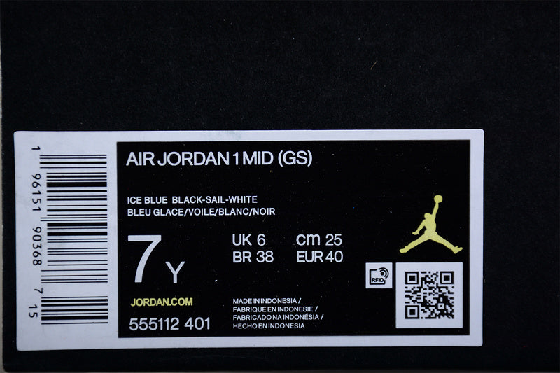 Unisex Air Jordan 1 AJ1 Mid – Ice Blue