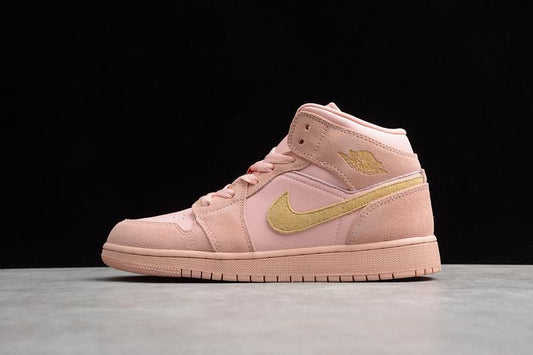 Unisex Air Jordan 1 AJ1 Mid – Coral Gold