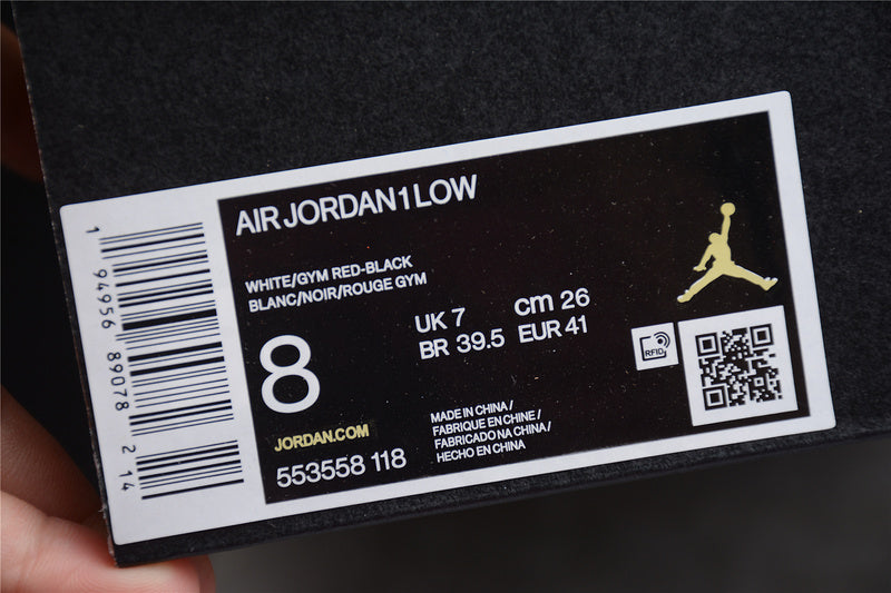 Air Jordan 1 AJ1 Low – White/University Red