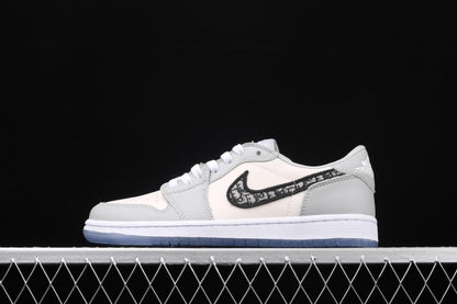DI0R x Air Jordan 1 AJ1 Retro Low – Grey
