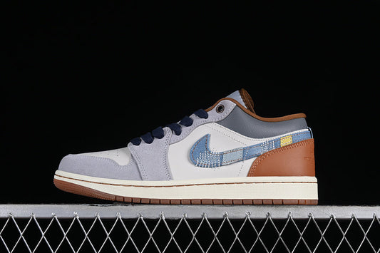 Air Jordan 1 AJ1 Low Repaired - Denim Swoosh