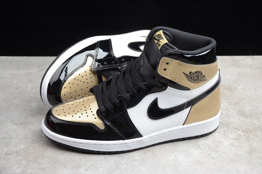 Air Jordan 1 AJ1 Retro High - Patent Gold Toe