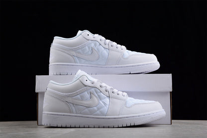 Air Jordan 1 AJ1 Low Quilted – Triple White