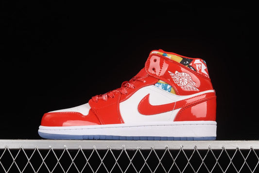Air Jordan 1 AJ1 Mid – Barcelona Sweater – Red Patent