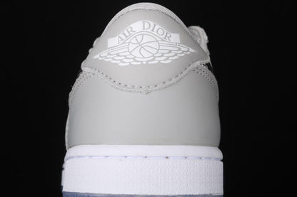 DI0R x Air Jordan 1 AJ1 Retro Low – Grey